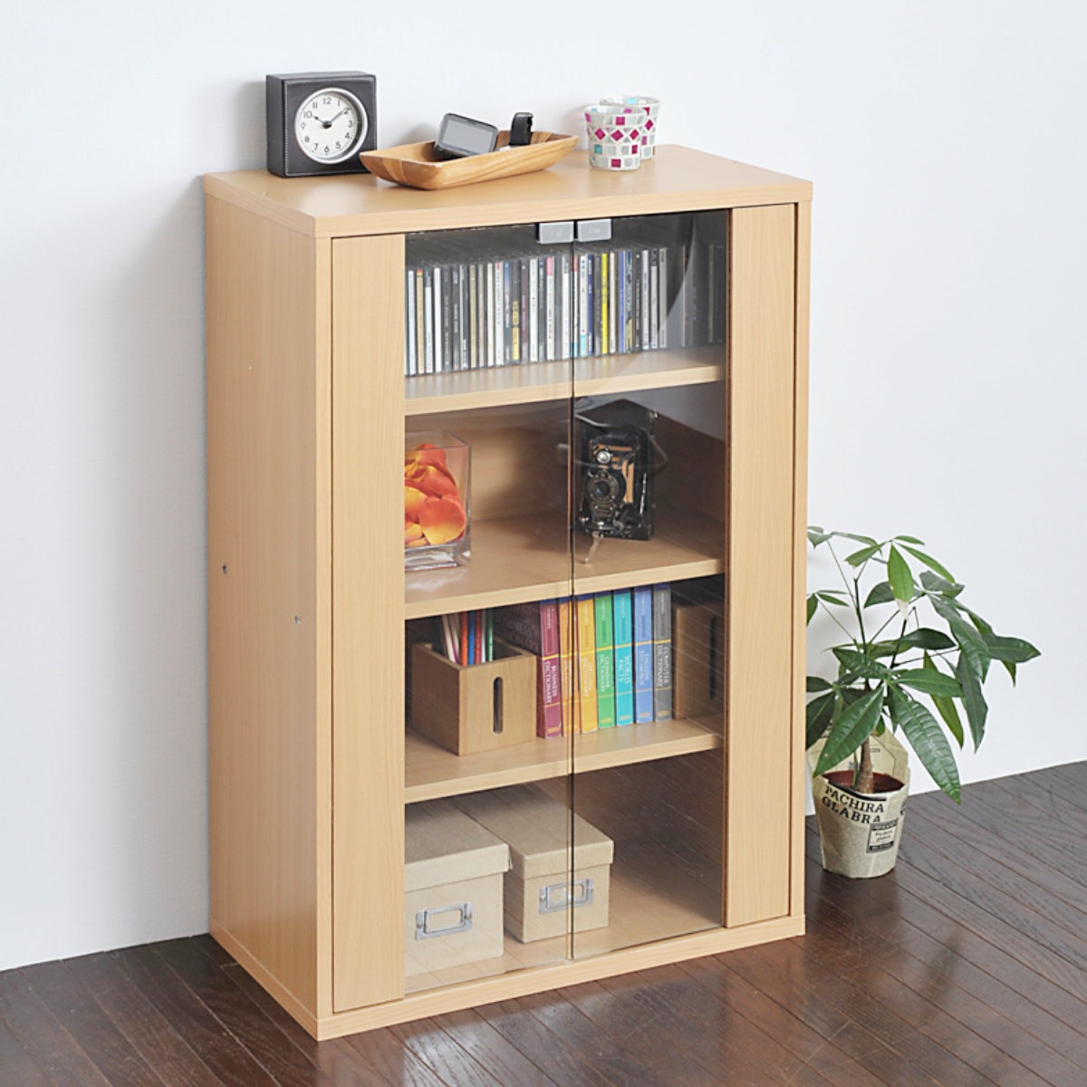 ディスプレイラック 幅60cm 本棚 ガラス扉 ボックスラックシリーズ キャビネット ガラス 飾り棚 ラック ディスプレイ 収納 コレクション 可動棚 組み合わせ