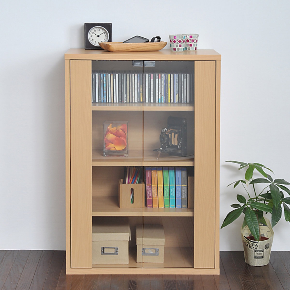 ディスプレイラック 幅60cm 本棚 ガラス扉 ボックスラックシリーズ キャビネット ガラス 飾り棚 ラック ディスプレイ 収納 コレクション 可動棚 組み合わせ