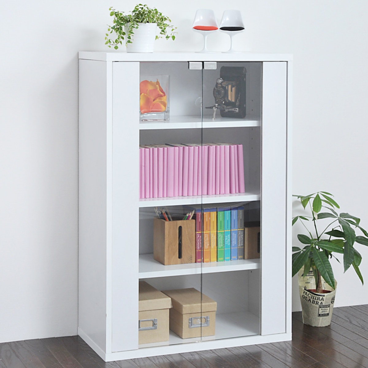 ディスプレイラック 幅60cm 本棚 ガラス扉 ボックスラックシリーズ キャビネット ガラス 飾り棚 ラック ディスプレイ 収納 コレクション 可動棚 組み合わせ