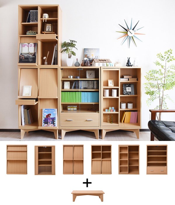 ディスプレイラック 幅60cm 本棚 ガラス扉 ボックスラックシリーズ キャビネット ガラス 飾り棚 ラック ディスプレイ 収納 コレクション 可動棚 組み合わせ