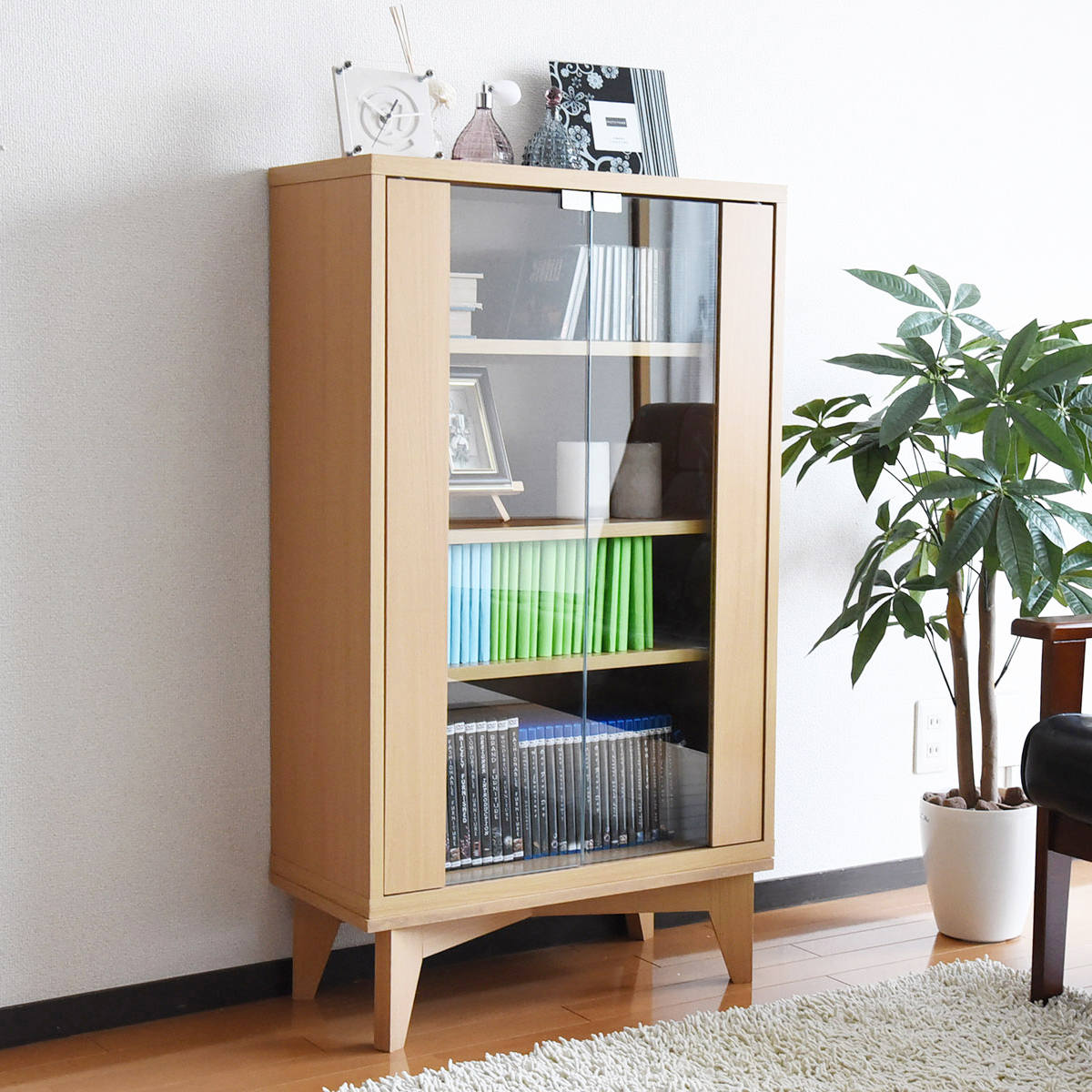 ディスプレイラック 幅60cm 本棚 ガラス扉 ボックスラックシリーズ キャビネット ガラス 飾り棚 ラック ディスプレイ 収納 コレクション 可動棚 組み合わせ