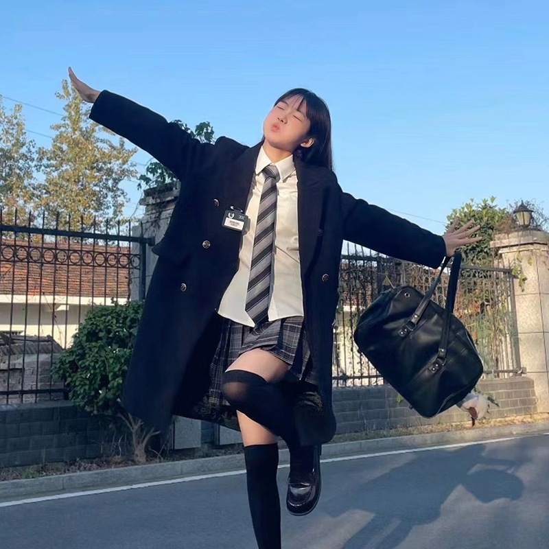 JK制服 ラジャー トレンチコート 厚手 チェスターコート 女子高校生 学院風 コート