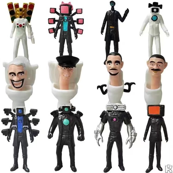 スキビディトイレ フィギュア 4種類セット 人形 海外 アメトイ Sk f045 スキビディトイレ フィギュア 4種類セット（公式ライセンス・日本未