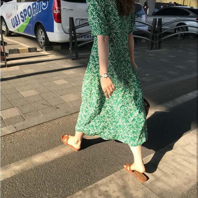 ワンピース レディース ロング丈 ワンピ 春夏 夏 半袖 ロングワンピース 花柄 リゾート ミディ丈 軽い 涼しい きれいめ カジュアル S M L XL
