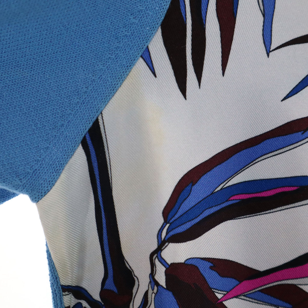 イタリア製 半袖 セーター XS ブルー系 レディース 古着 イタリア製 半袖 セーター XS ブルー系 レディース 古着