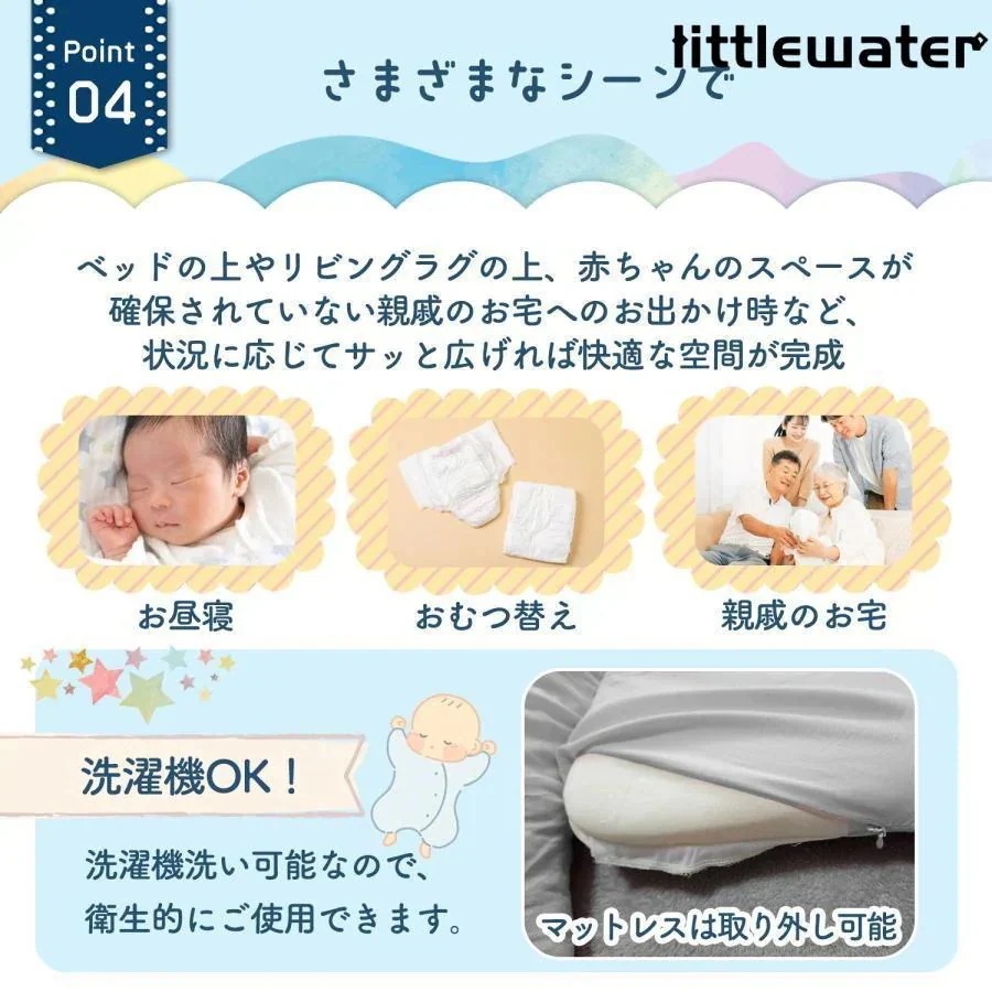 ベビーベッド 添い寝 持ち運び ミニ クッション ベッドインベッド 赤ちゃん ベッド ベビー ベビーベット ベビークッション おむつ交換台 フリル コンパクト