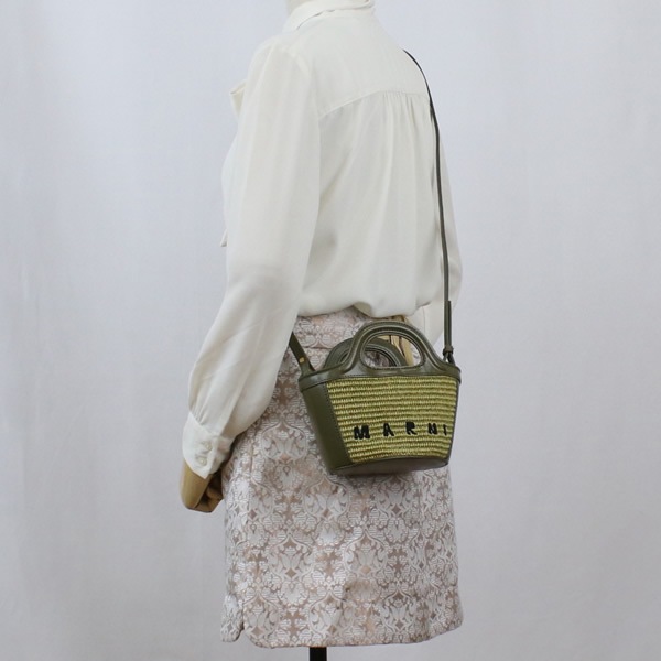 カゴバッグ 2way ハンドバッグ バスケットバッグ ロゴ BMMP0067Q0 P3860 00V25 カーキ