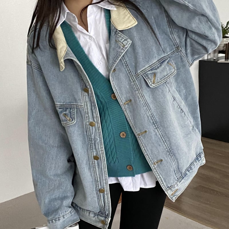 レディース アウター ジャケット デニム スタイルアップ 体系カバー ゆったり 大人カジュアル