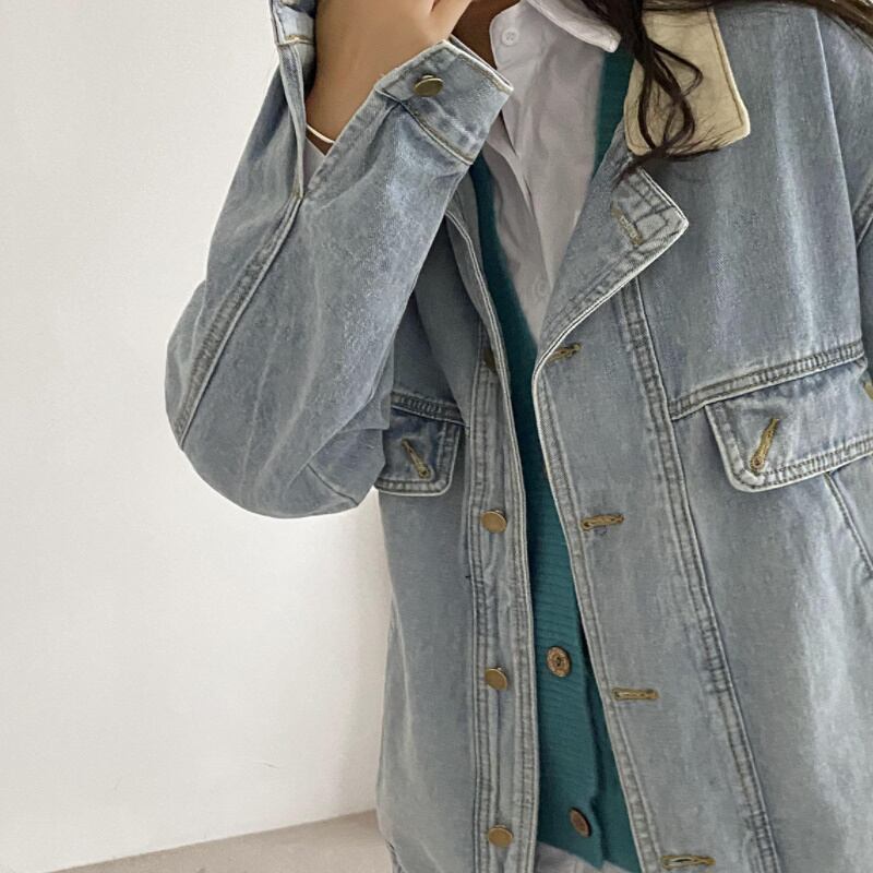 レディース アウター ジャケット デニム スタイルアップ 体系カバー ゆったり 大人カジュアル