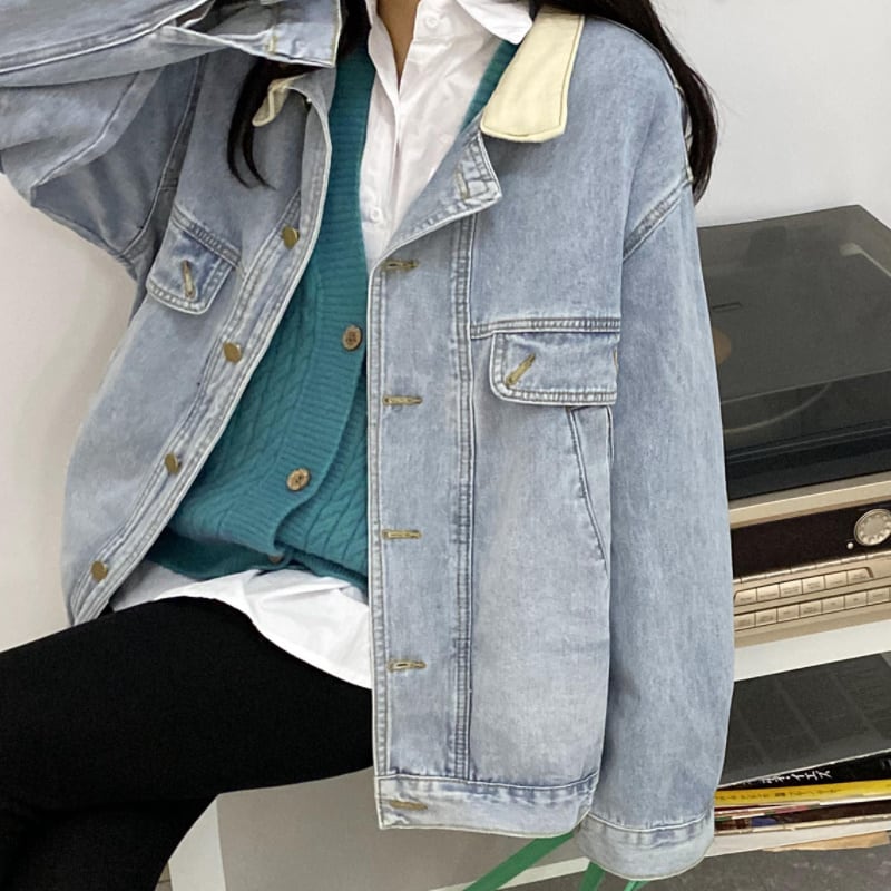レディース アウター ジャケット デニム スタイルアップ 体系カバー ゆったり 大人カジュアル