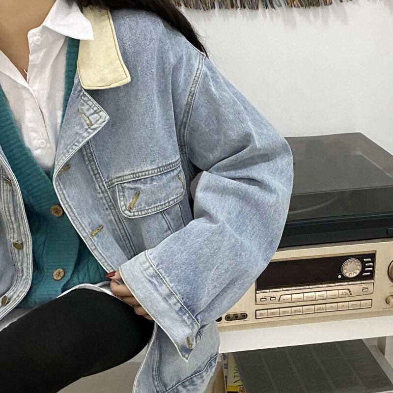 レディース アウター ジャケット デニム スタイルアップ 体系カバー ゆったり 大人カジュアル