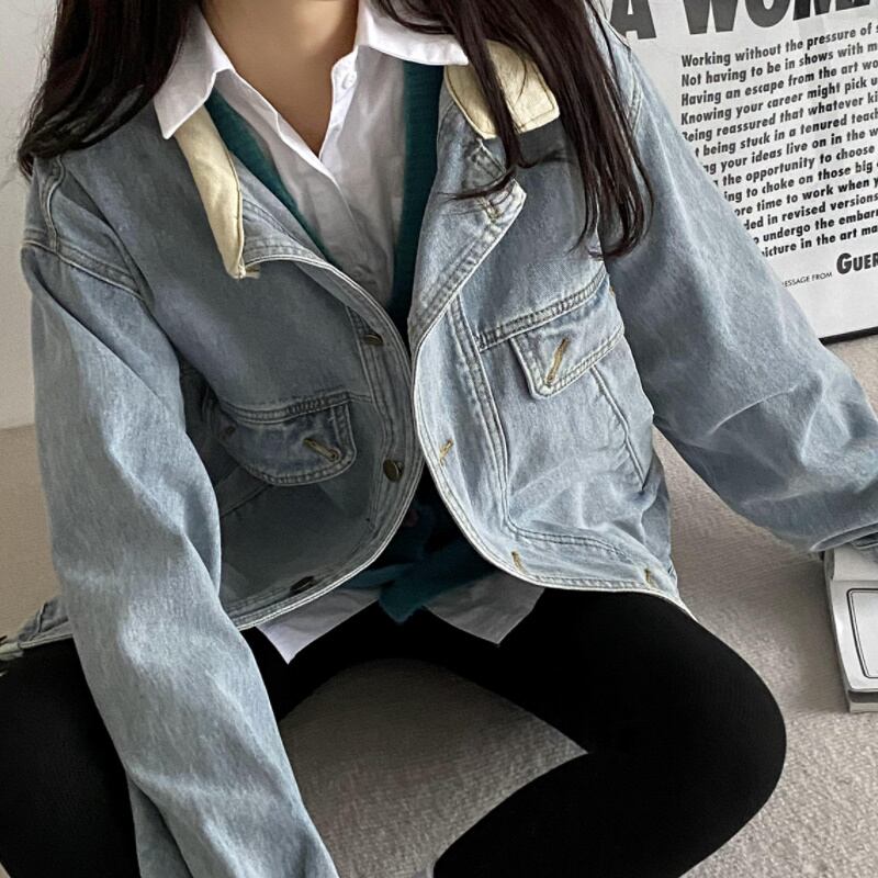 レディース アウター ジャケット デニム スタイルアップ 体系カバー ゆったり 大人カジュアル