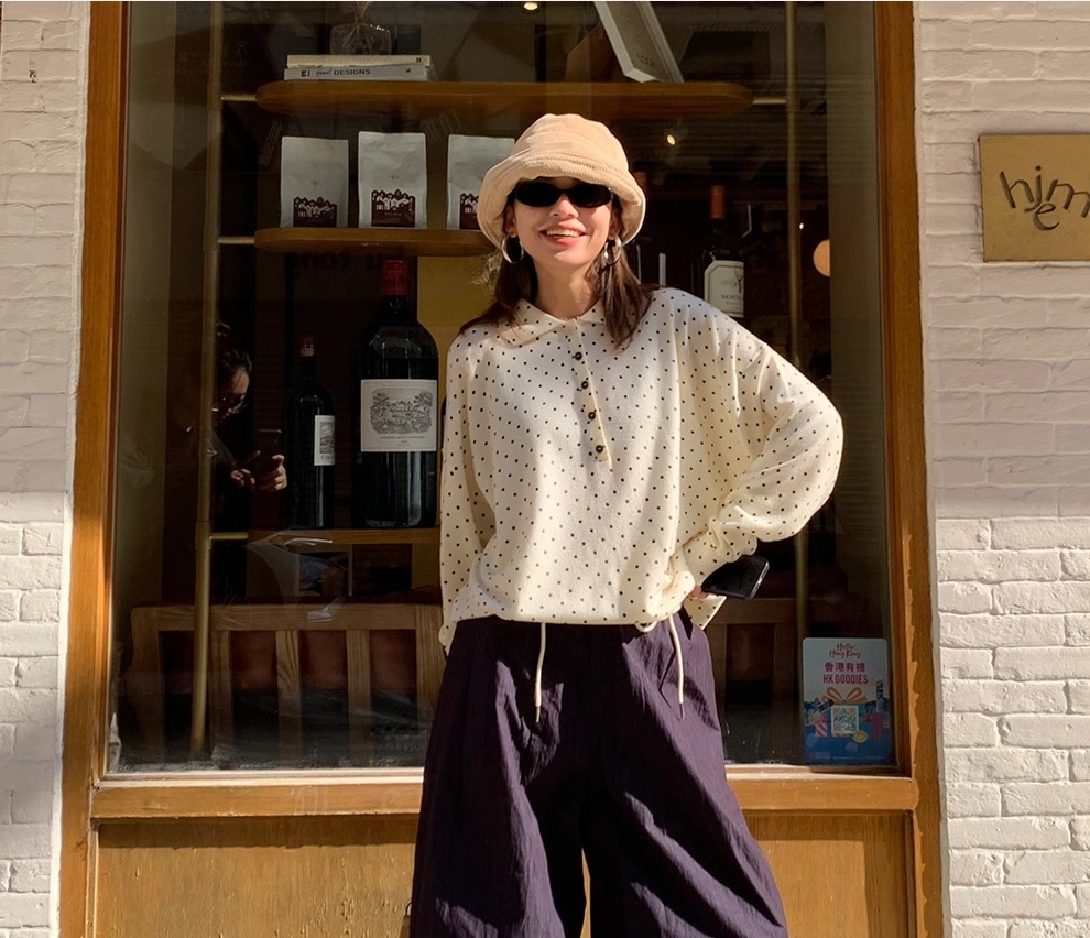 レディース トップス ニット 長袖 ドロップショルダー 襟付き ワイド 伸縮性 かわいい 大人可愛い シンプル カジュアル ドット柄 春 秋 お出かけ 旅行 休日 ショッピング 重ね着 楽ちん レディース トップス ニット 長袖 ドロップショルダー 襟付き ワイド 伸縮性 かわいい 大人可愛い シンプル カジュアル ドット柄 春 秋 お出かけ 旅行 休日 ショッピング 重ね着 楽ちん