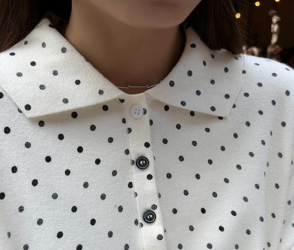 レディース トップス ニット 長袖 ドロップショルダー 襟付き ワイド 伸縮性 かわいい 大人可愛い シンプル カジュアル ドット柄 春 秋 お出かけ 旅行 休日 ショッピング 重ね着 楽ちん レディース トップス ニット 長袖 ドロップショルダー 襟付き ワイド 伸縮性 かわいい 大人可愛い シンプル カジュアル ドット柄 春 秋 お出かけ 旅行 休日 ショッピング 重ね着 楽ちん