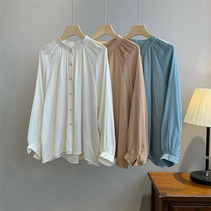 ブラウス レディース シャツ スーツインナー フォーマル オフィス シャツブラウス 長袖 レギュラー襟 森ガール 20代 30代 40代 クレリック襟 就活