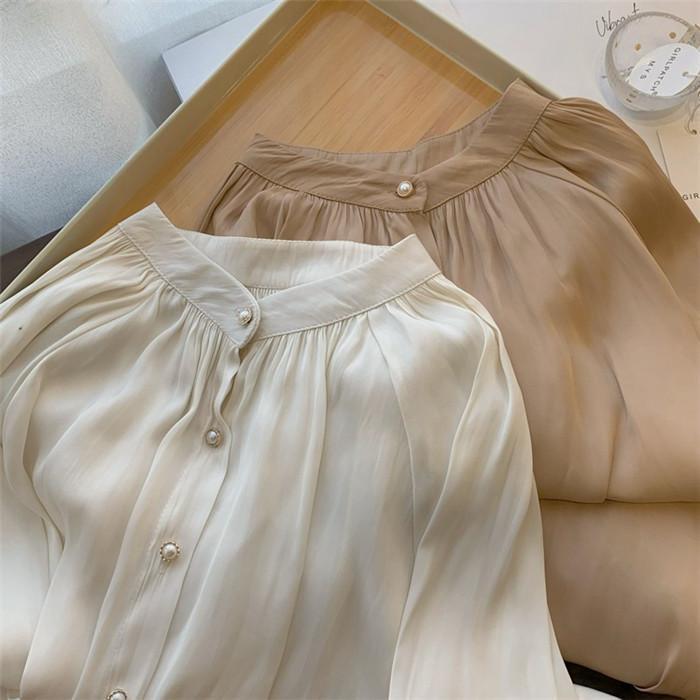 ブラウス レディース シャツ スーツインナー フォーマル オフィス シャツブラウス 長袖 レギュラー襟 森ガール 20代 30代 40代 クレリック襟 就活