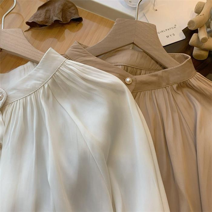 ブラウス レディース シャツ スーツインナー フォーマル オフィス シャツブラウス 長袖 レギュラー襟 森ガール 20代 30代 40代 クレリック襟 就活