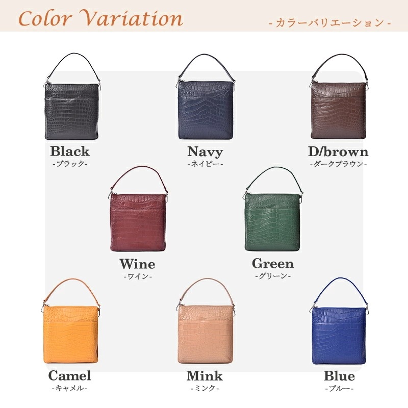 クロコダイル 本革 2way ハンドバッグ レディース 女性 ショルダーバッグ センター取り ワニ革 ミニバッグ 軽量 斜めがけ スクエア 四角 レザー