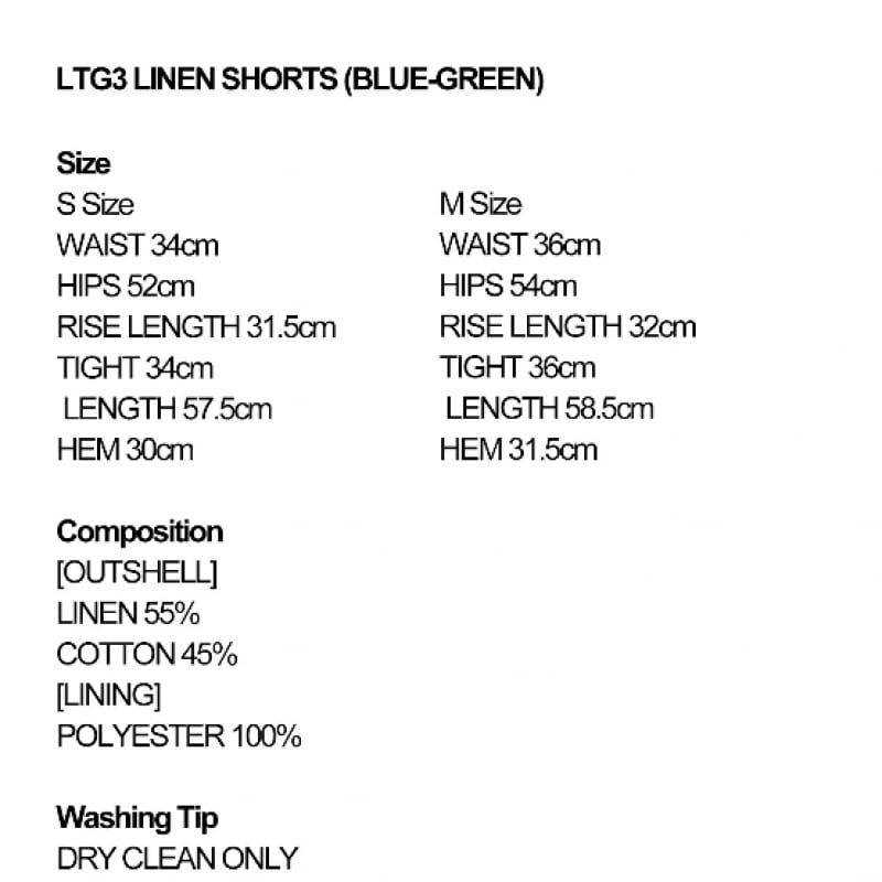 ラティジェント LTG3 リネンショーツ (ブルーグリーン) ラティジェント LTG3 リネンショーツ (ブルーグリーン)