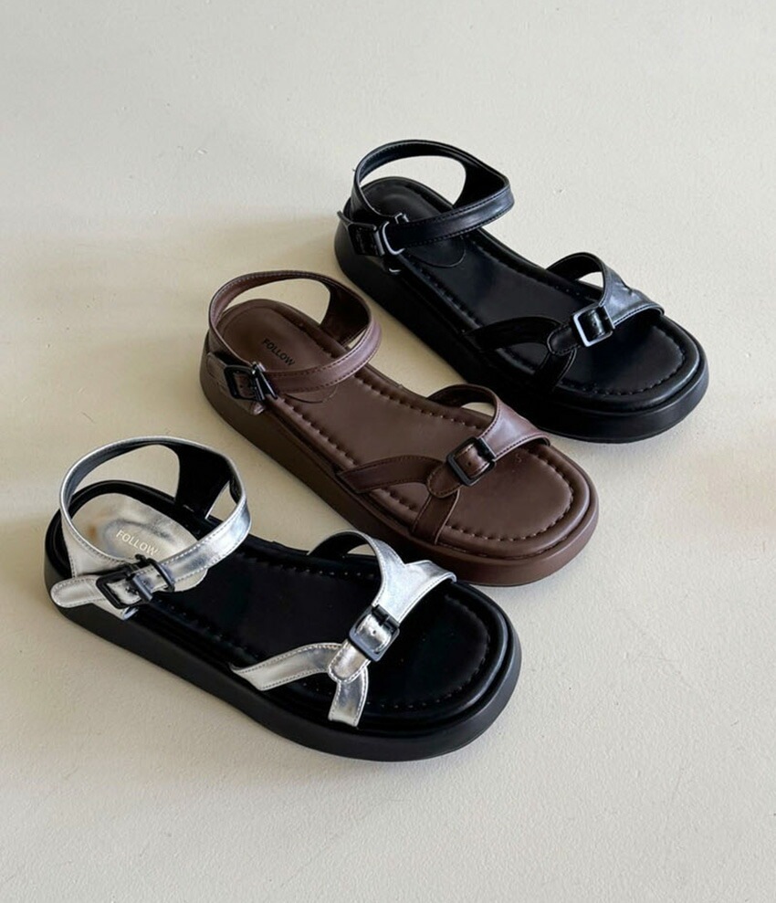 [メガ割りSALE]アンクルベルトプラットフォームサンダル