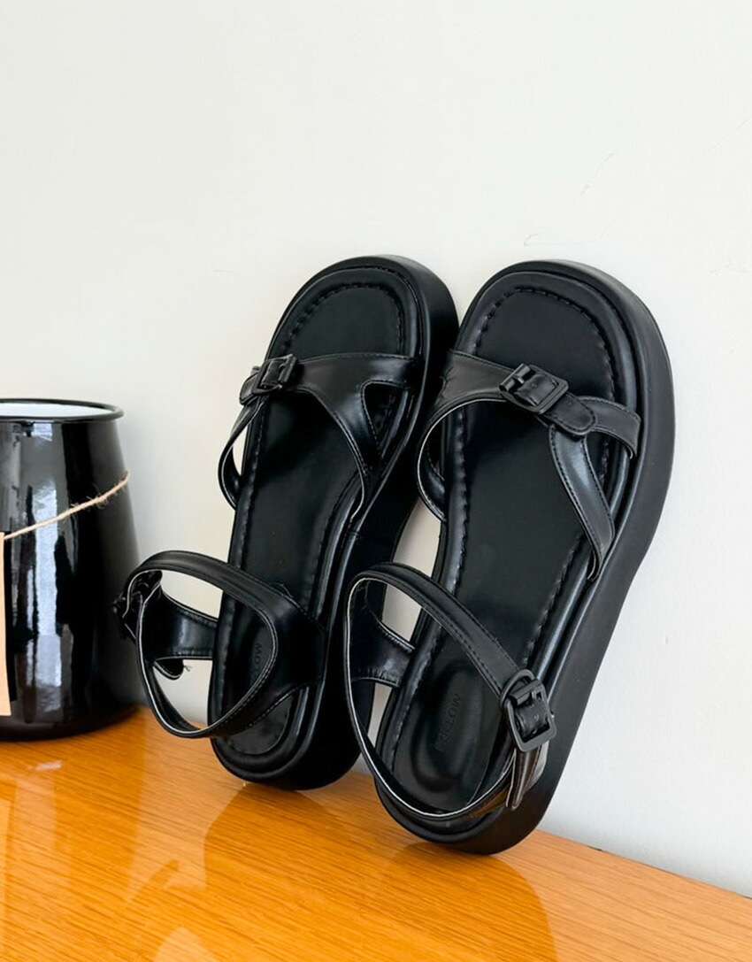 [メガ割りSALE]アンクルベルトプラットフォームサンダル