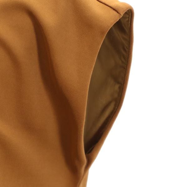 イタリア製 ノースリーブ ワンピース ブラウン系 バックジップ レディース