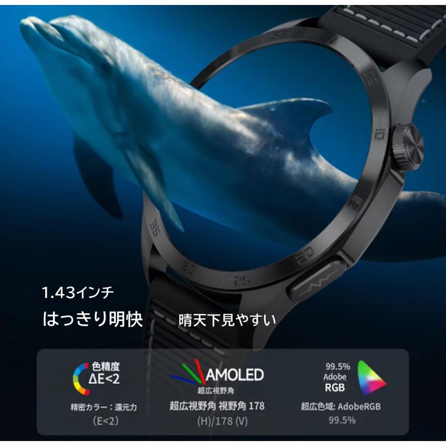 スマートウォッチ ET485 ECG心電図 血糖値 体脂肪BMI 尿酸血中脂質 血中酸素 血圧測定 心拍数 呼吸率 体温 血液分析 月経周期 通話機能 着信通知 音楽 睡眠管理 防水 日本語 腕時計