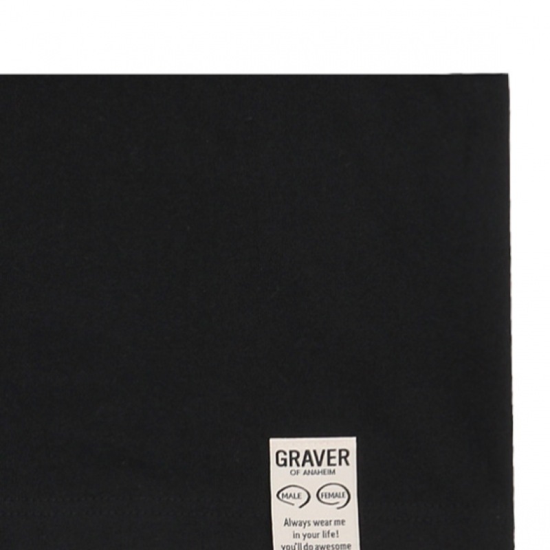 GRAVER スモールフラワー ドローイング ロゴ スマイル 半袖 ホワイト