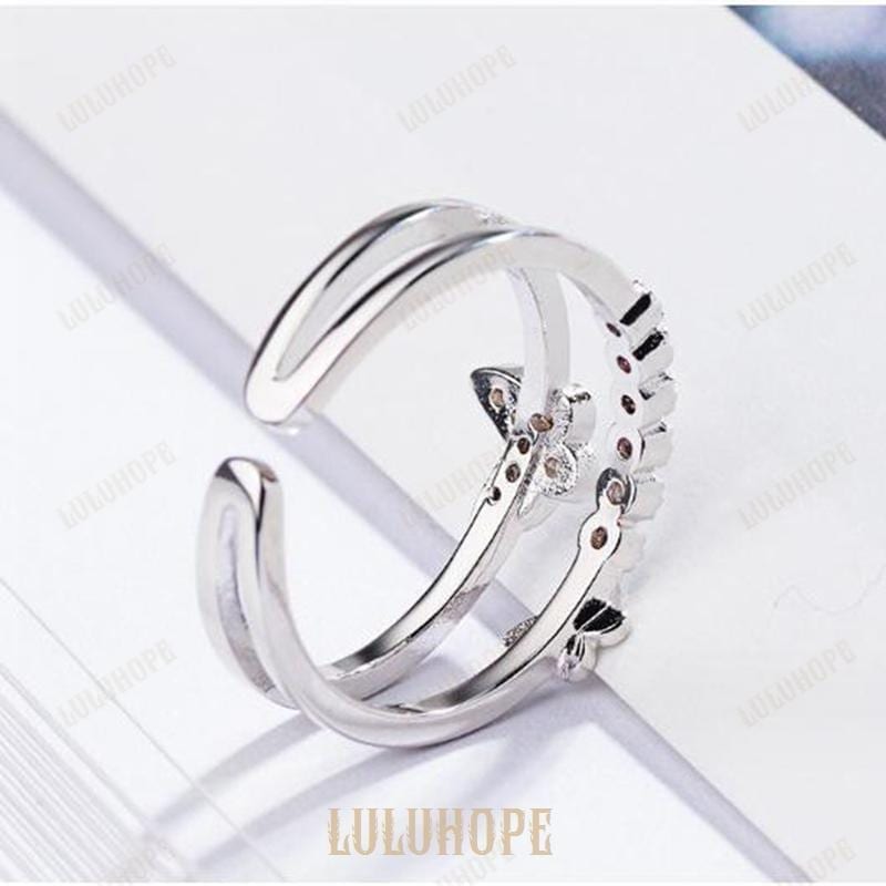 指輪 リング レディース 蝶々 2連式 バタフライ キュービックジルコニア シルバー フリーサイズ CZダイヤモンド アレルギー 指輪 リング レディース 蝶々 2連式 バタフライ キュービックジルコニア シルバー フリーサイズ CZダイヤモンド アレルギー