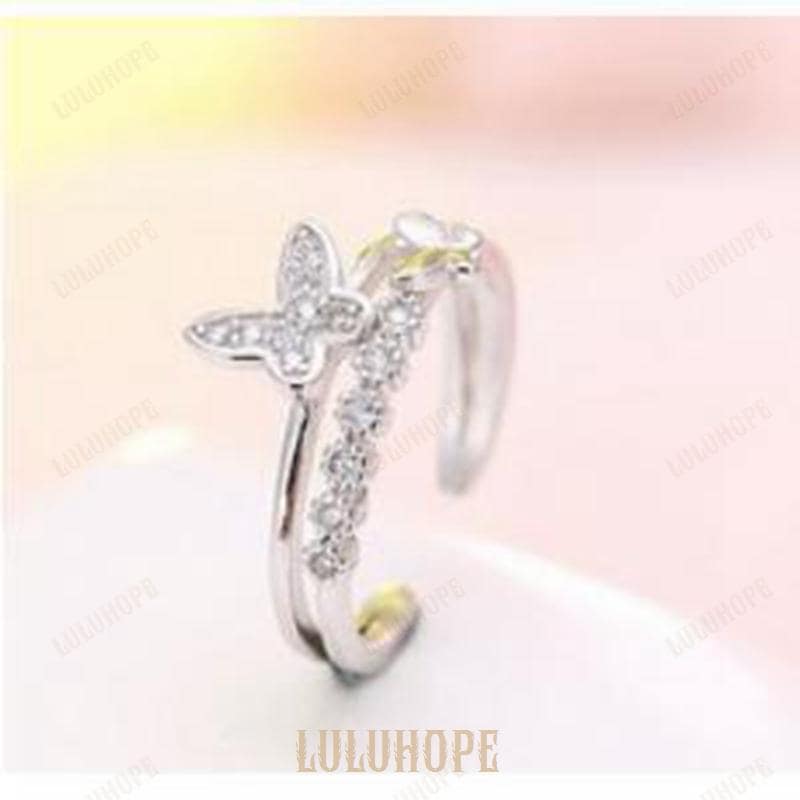 指輪 リング レディース 蝶々 2連式 バタフライ キュービックジルコニア シルバー フリーサイズ CZダイヤモンド アレルギー 指輪 リング レディース 蝶々 2連式 バタフライ キュービックジルコニア シルバー フリーサイズ CZダイヤモンド アレルギー