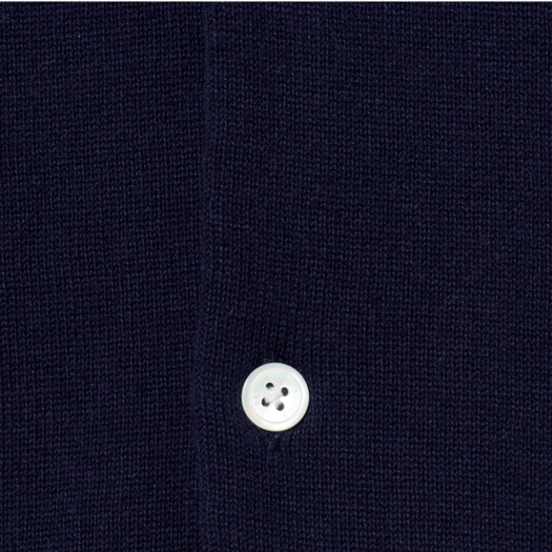 SATUR ベーシックコットンカラーハーフカーディガンクラシックネイビー SATUR ベーシックコットンカラーハーフカーディガンクラシックネイビー