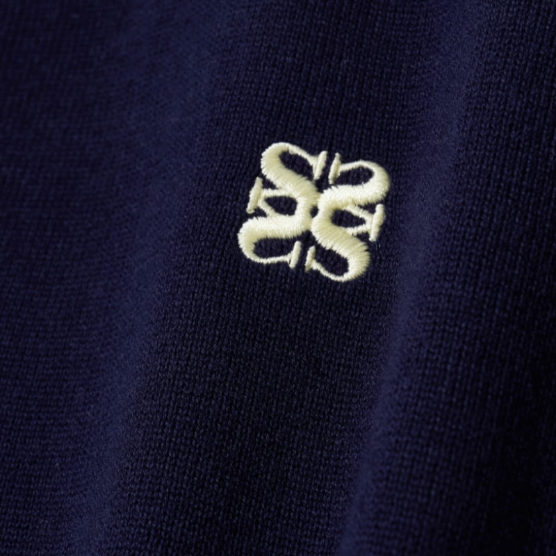 SATUR ベーシックコットンカラーハーフカーディガンクラシックネイビー SATUR ベーシックコットンカラーハーフカーディガンクラシックネイビー