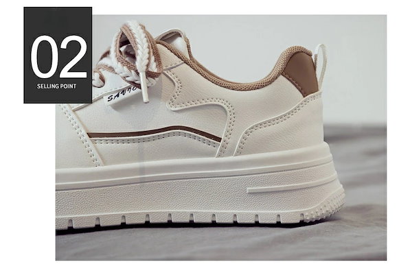 Qoo10] スニーカー レディース 白 きれいめ 厚