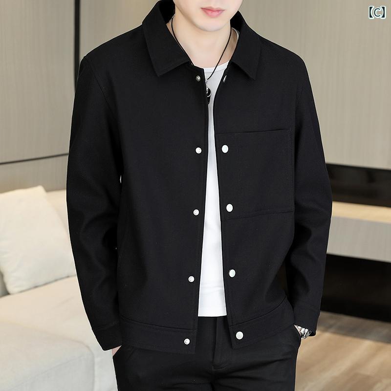 メンズ ファッション コート 春秋 ショート シンプル 無地 カジュアル ワークウェア ジャケット トップス メンズ ファッション コート 春秋 ショート シンプル 無地 カジュアル ワークウェア ジャケット トップス