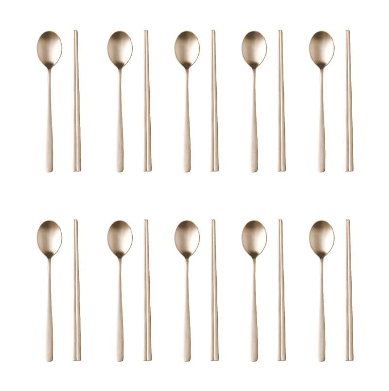 韓国伝統 バンチャ鍮器 スプーン 10人セット SMT 0103