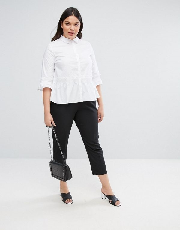 Lost Ink レディース 大きめサイズ ゆったりサイズ 送料無料 White Plus Shirt with Waist Detail Lost Ink レディース 大きめサイズ ゆったりサイズ 送料無料 White Plus Shirt with Waist Detail