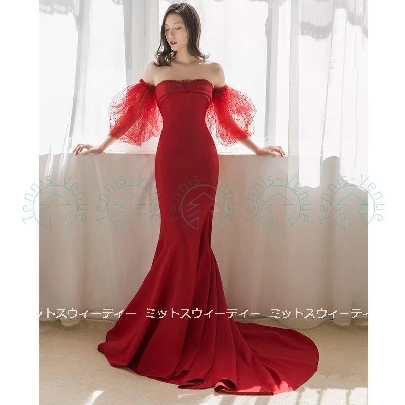 ウェディングドレス マーメイドラインドレス パフスリーブ ウエディングドレス 二次会 花嫁 パーティ ウェディングドレス マーメイドラインドレス パフスリーブ ウエディングドレス 二次会 花嫁 パーティ