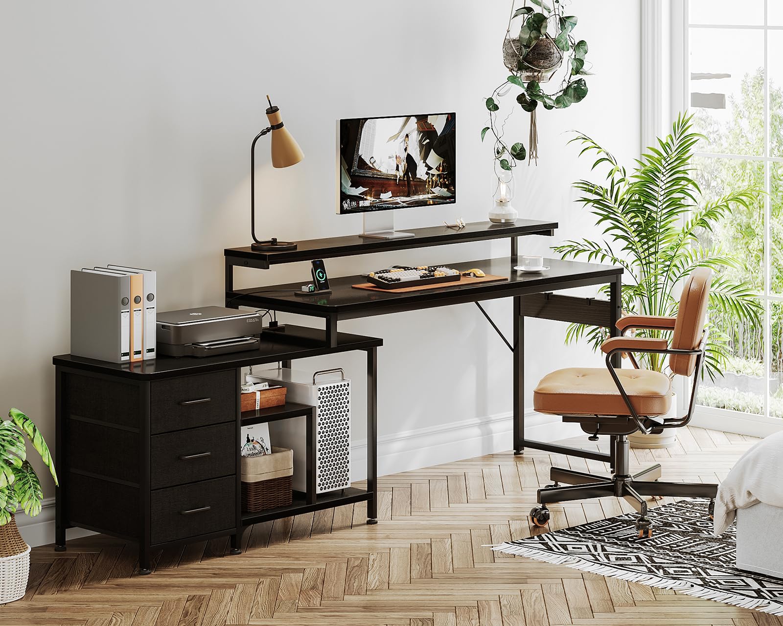 パソコンデスク 引き出し付き ゲーミングデスク コンセント付き l字デスク デスク 机 幅173*100 pcデスク 棚付き desk 収納 オフィスデスク 仕事用 在宅勤務 組立 44219 パソコンデスク 引き出し付き ゲーミングデスク コンセント付き l字デスク デスク 机 幅173*100 pcデスク 棚付き desk 収納 オフィスデスク 仕事用 在宅勤務 組立 44219