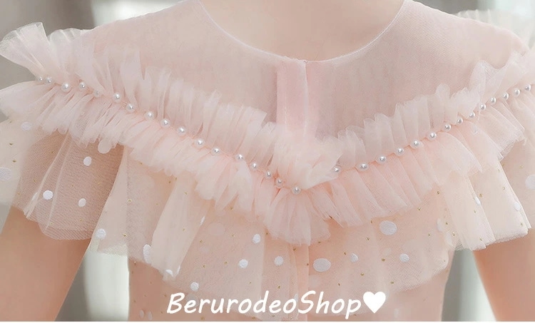 全4色 子供ドレス ピアノ発表会ドレス ロング ブラック グレー ピンク ホワイト 可愛い 女児ドレス レース チュール パール 女の子ドレス フォーマル 演奏会ドレス キッズドレス 100~160c