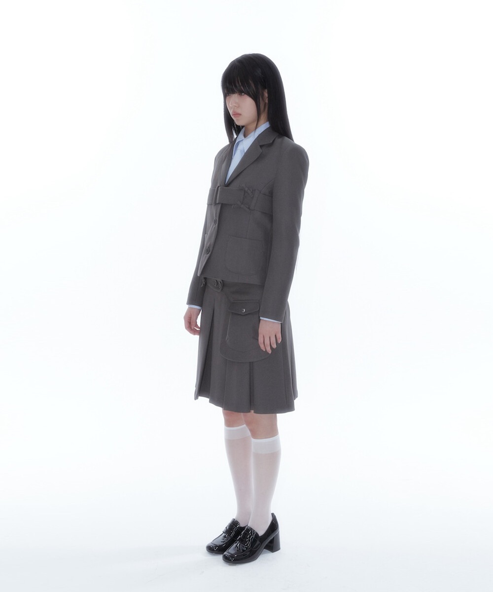KASHIKO【KASHIKO】 RIBBON PREPPY PLEATED SKIRT : 2COLORS