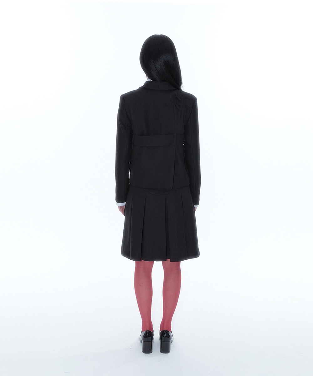 KASHIKO【KASHIKO】 RIBBON PREPPY PLEATED SKIRT : 2COLORS