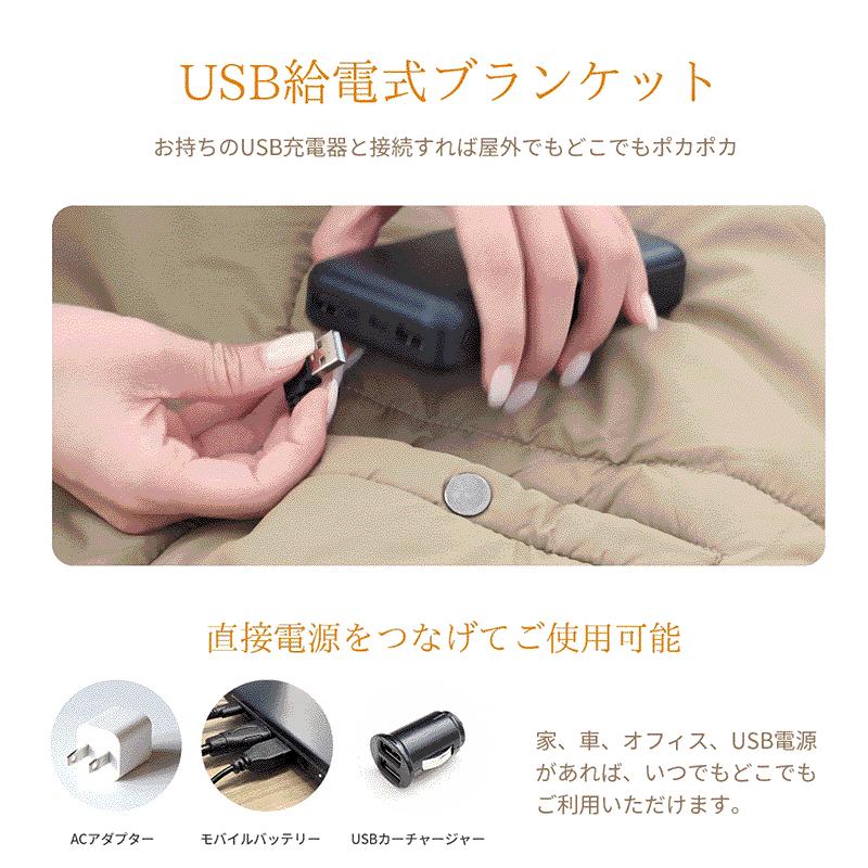 【急速出荷】電気毛布 敷き 掛け敷き兼用 usb給電 電気 敷毛布 ブランケット 肩掛け 膝掛け 冬用 3段階温度調節 独立温度設定 暖かい 省エネ 110x138cm ふわふわ