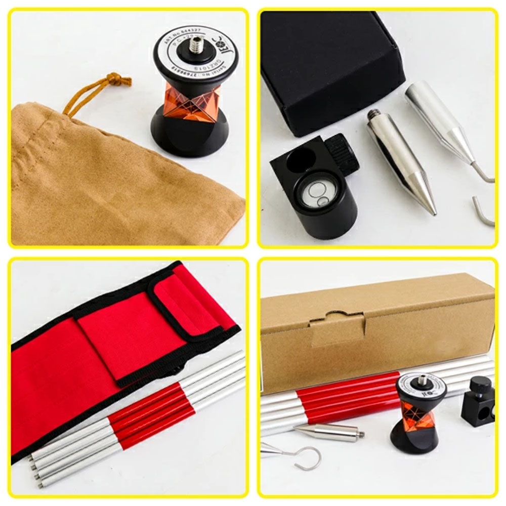 【最短即日出荷】ミニプリズム360ピンポールセット 測量機器 / キャリーバッグ付属 反射プリズム レーザー ターゲット Leica GRZ101同等品