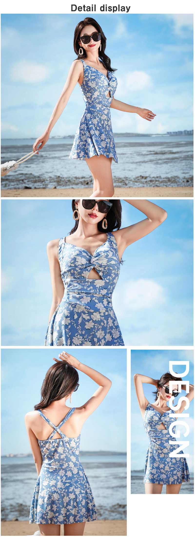 水着 ワンピース 体型カバー水着 レディース ぽっちゃり 20代 30代 40代 ママ水着 露出控えめ オトナ女子 カシュクール バッククロス フレアワンピース バスト 盛れる ウエスト お尻 太も