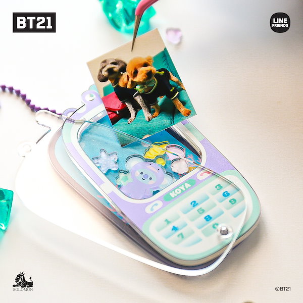Qoo10] BT21 【BT 21 シャカシャカガラケーキーリ