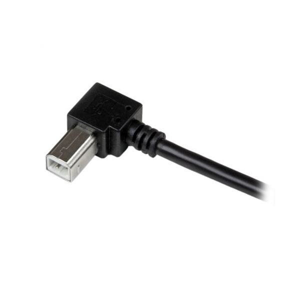 （まとめ） StarTech.com USB2.0ケーブル 2m Type A（オス）-B（オス）L型右向き ブラック USBAB2MR1本 [x3セット]