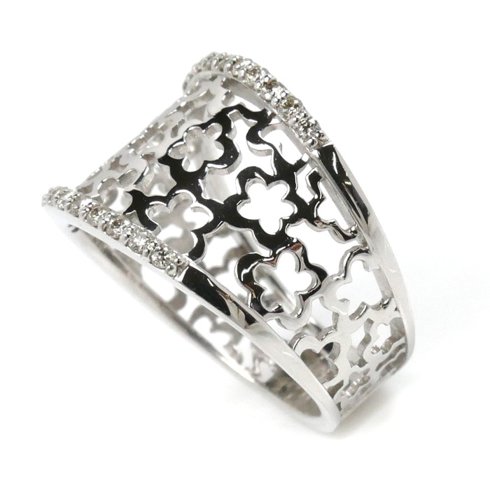 K18WG ホワイトゴールド リング・指輪 ダイヤモンド0.20ct 12号 4.5g レディース 中古