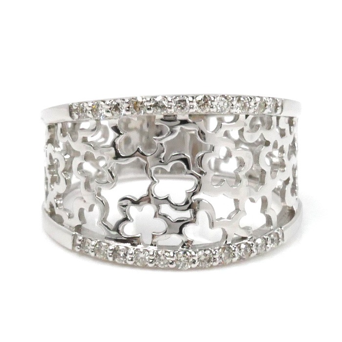 K18WG ホワイトゴールド リング・指輪 ダイヤモンド0.20ct 12号 4.5g レディース 中古