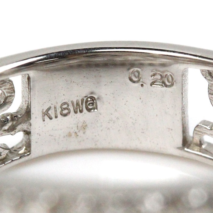 K18WG ホワイトゴールド リング・指輪 ダイヤモンド0.20ct 12号 4.5g レディース 中古
