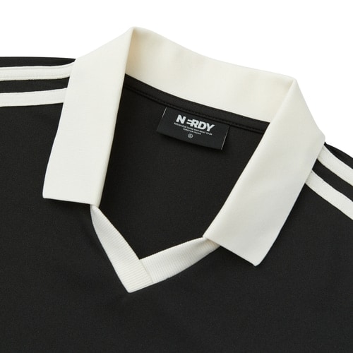 NERDY 公式正規品 クラシック NY ジャージ 半袖 Tシャツ(Black/Ivory) 韓国ファッション